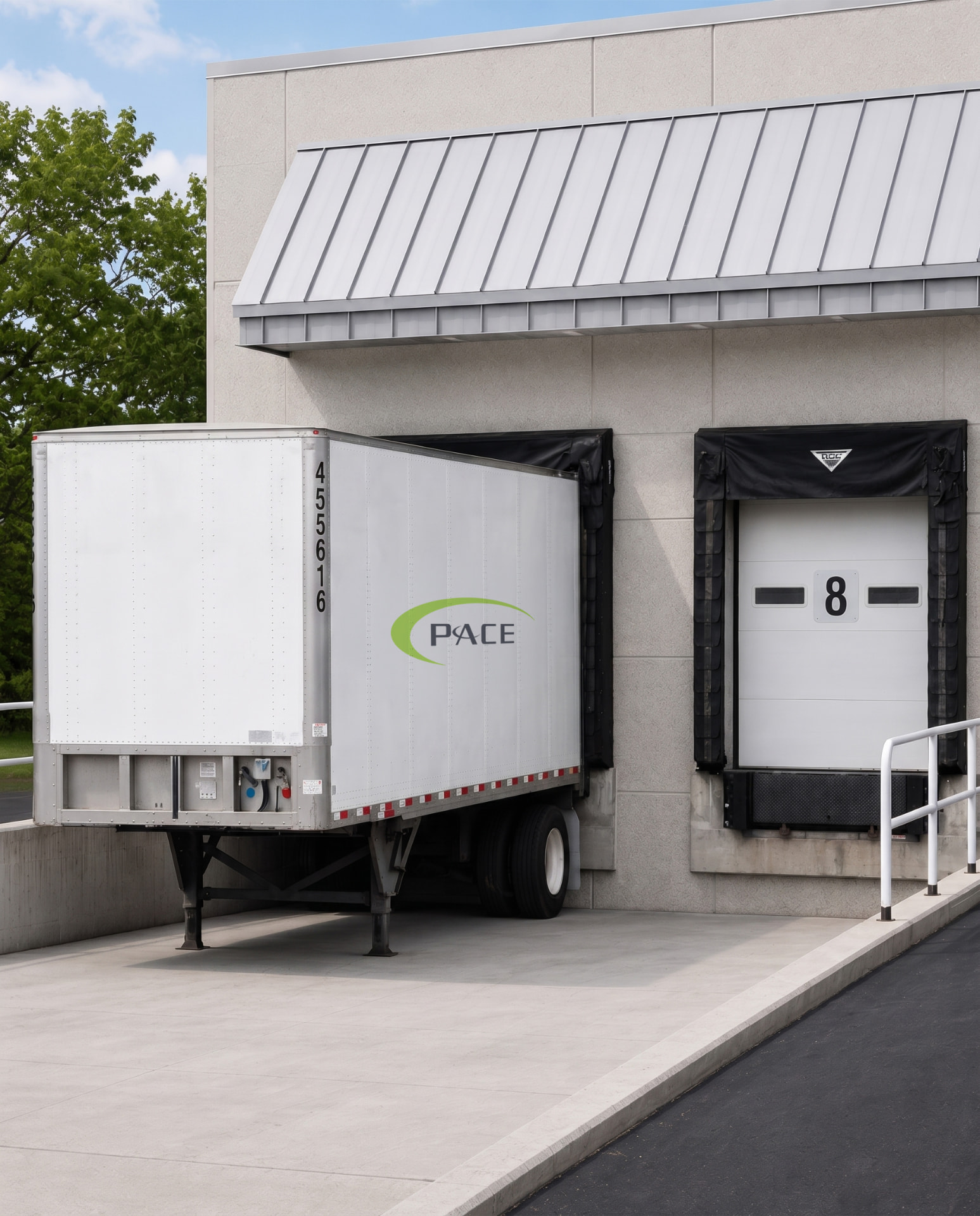 A Pace International trailer at a distribution loading dock